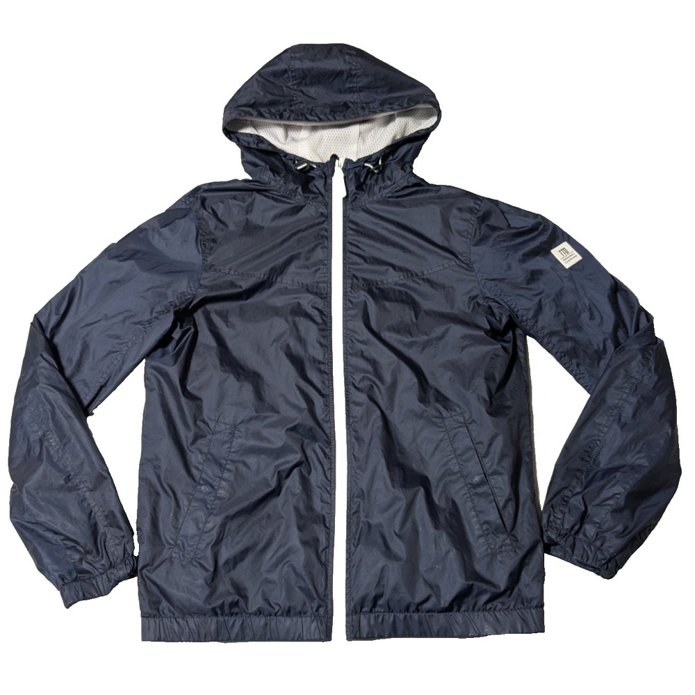 TOM TAILOR DENIM Men Medium Blue Zip Hooded Lightweight‎ Windbreaker Jacket